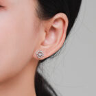 ต่างหูคอล้อมเพชร รุ่น Mia (เงินแท้ s925)