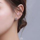 ต่างหูรูปหัวใจน่ารักๆ รุ่น LoveLove (เงินแท้ s925) ต่างหูสลักชื่อ