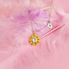 สร้อยคอดอกทานตะวัน รุ่น Sunflower (เงินแท้ s925) สร้อยสลักชื่อฟรี
