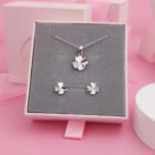 เซตเครื่องประดับใบโคลเวอร์ รุ่น Lucky Clover (เงินแท้ s925) สร้อยสลักชื่อ