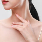 แหวนเพชรรอบวง รุ่น Alicia (เงินแท้ s925) ชุบทองคำขาว 18k แหวนสลักชื่อ