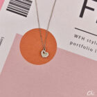 C03152 : สร้อยสลักชื่อหัวใจคู่ รุ่น Double Heart Signature Necklace (เงินแท้ s925)