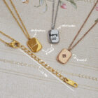 สร้อยสลักชื่อรูปทรงสี่เหลี่ยม รุ่น Stella Necklace ใส่ได้ 2 ลุค (สแตนเลสแท้)