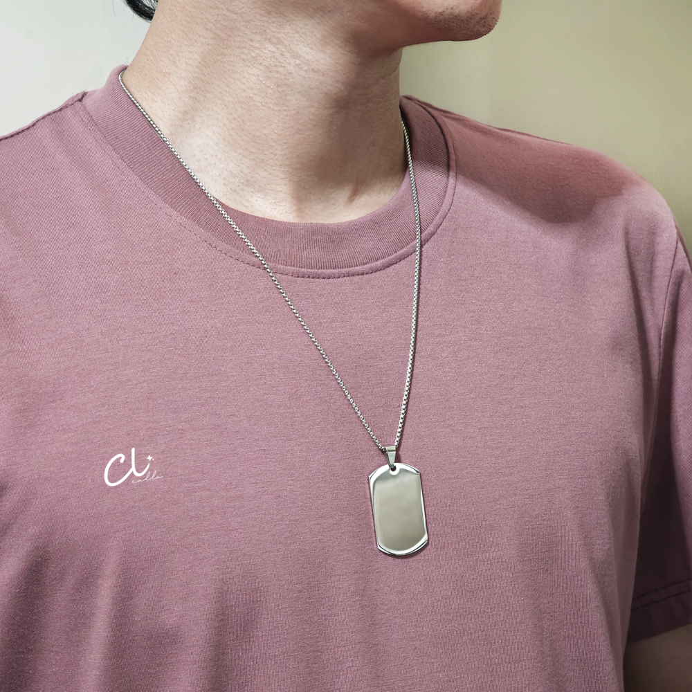 Military Tag สร้อยคอป้ายทหารสแตนเลสแท้ สลักชื่อฟรี 2 ด้าน